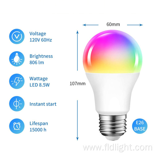 Alexa Google RGBW RGB Intelligent Lamp LED
